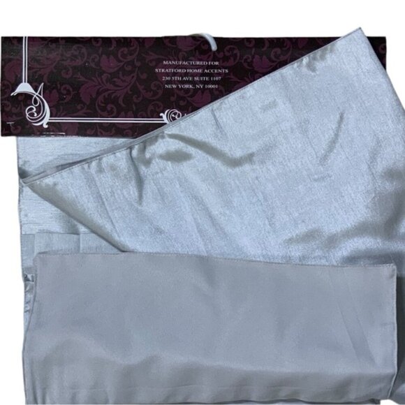 Elegant Bow Table Runner Reversible Silvery Gray Stratford Home 14 x 72 in 6 Ft - Picture 5 of 16